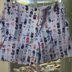 Crown & Ivy Multicolor Pineapple Print Women's Shorts